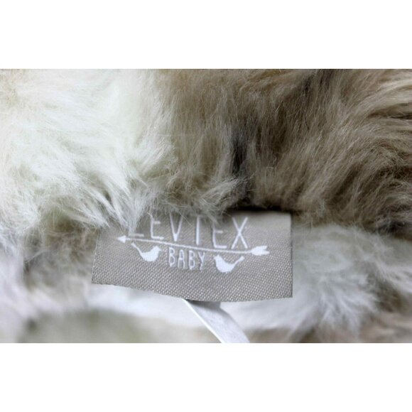 Levtex Baby Bear Plush Bomber Hat Snow Grizzly White Grey 14" tall - Picture 8 of 8